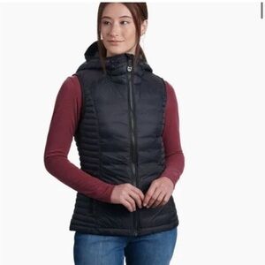 Kuhl Women's Spyfire Black Quilted Hooded Vest - Black - Size S